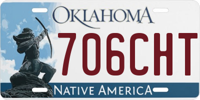 OK license plate 706CHT