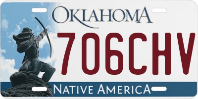 OK license plate 706CHV