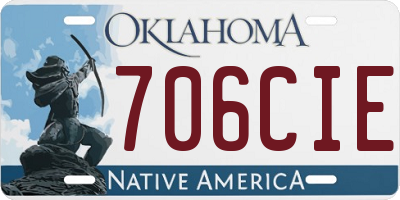 OK license plate 706CIE
