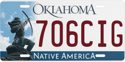 OK license plate 706CIG
