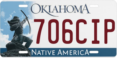 OK license plate 706CIP