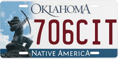OK license plate 706CIT