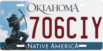 OK license plate 706CIY