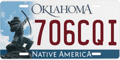 OK license plate 706CQI