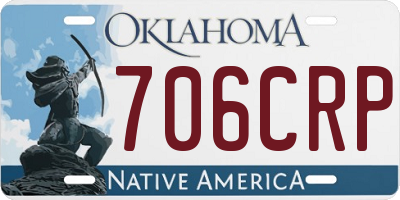 OK license plate 706CRP