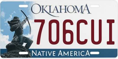 OK license plate 706CUI