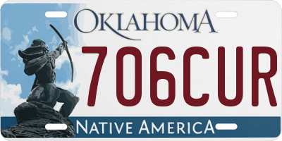 OK license plate 706CUR