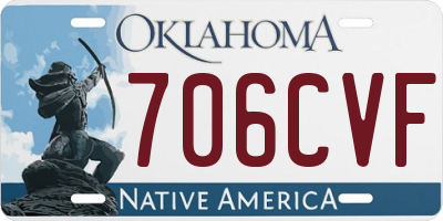 OK license plate 706CVF