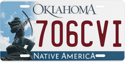 OK license plate 706CVI