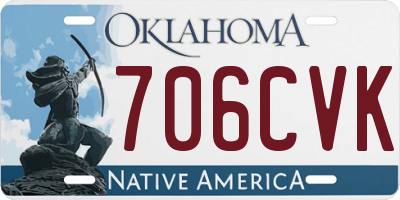 OK license plate 706CVK