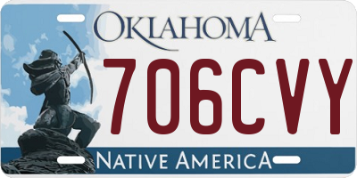 OK license plate 706CVY