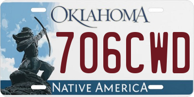OK license plate 706CWD