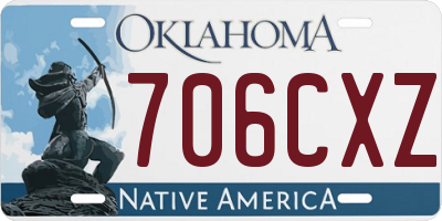OK license plate 706CXZ