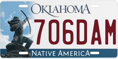 OK license plate 706DAM
