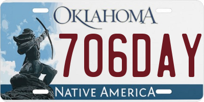 OK license plate 706DAY