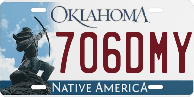 OK license plate 706DMY