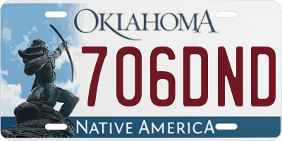 OK license plate 706DND