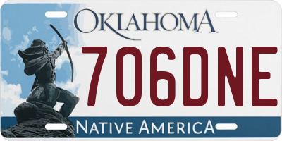 OK license plate 706DNE