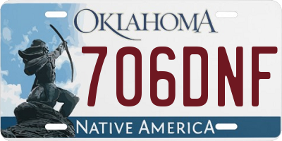 OK license plate 706DNF