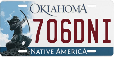 OK license plate 706DNI