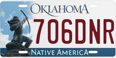 OK license plate 706DNR