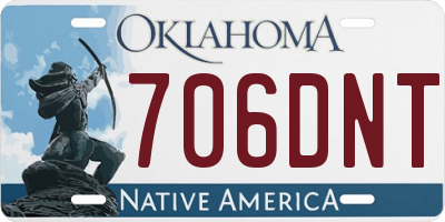 OK license plate 706DNT