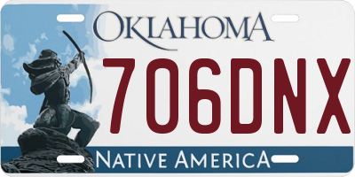 OK license plate 706DNX