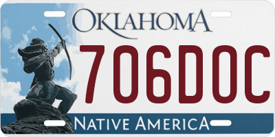 OK license plate 706DOC