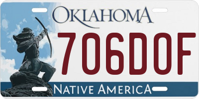OK license plate 706DOF
