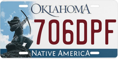 OK license plate 706DPF
