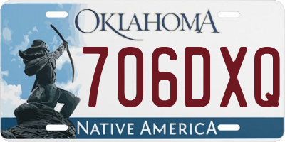 OK license plate 706DXQ