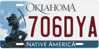 OK license plate 706DYA