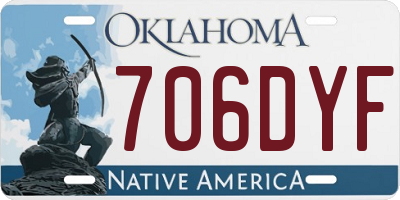 OK license plate 706DYF