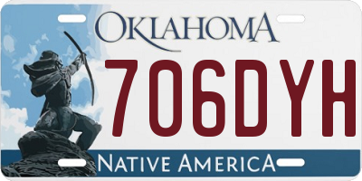 OK license plate 706DYH