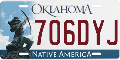 OK license plate 706DYJ