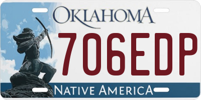 OK license plate 706EDP