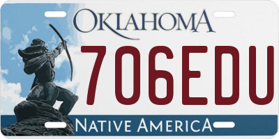 OK license plate 706EDU