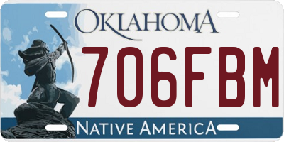 OK license plate 706FBM