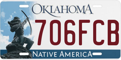 OK license plate 706FCB