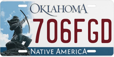 OK license plate 706FGD