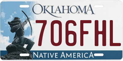 OK license plate 706FHL