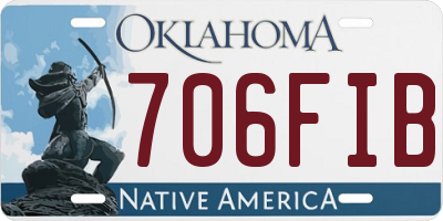 OK license plate 706FIB