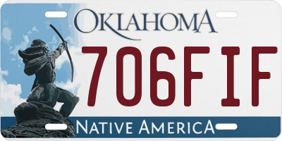 OK license plate 706FIF