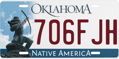 OK license plate 706FJH