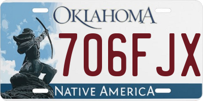 OK license plate 706FJX