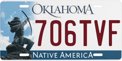OK license plate 706TVF