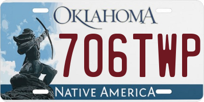 OK license plate 706TWP