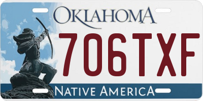 OK license plate 706TXF
