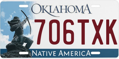 OK license plate 706TXK