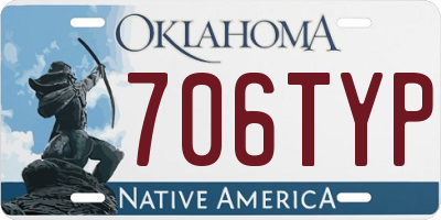 OK license plate 706TYP